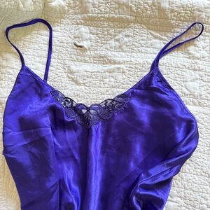 Vintage Purple Slip Dress with Beaded Details